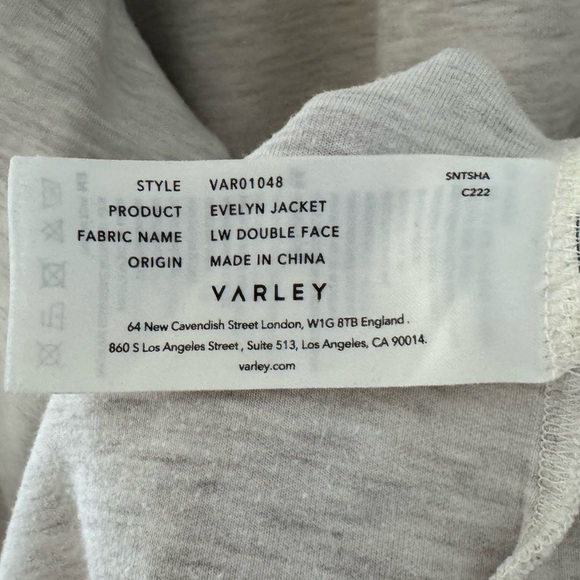 Varley Evelyn Jacket Large Marled Ivory Layering Loungewear Casual Neutral Chic - Picture 10 of 13
